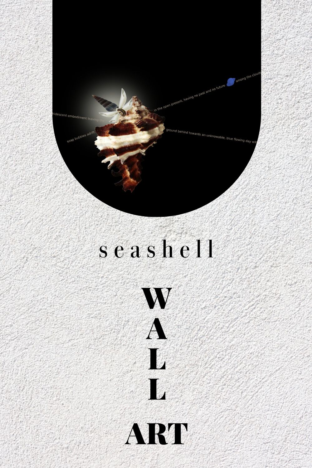 Seashell wall art with visual poetry, Haiku poems, shell wall art, sea shells, seashells, shells, contemporary living room, modern art, abstract art, minimal painting, coastal beach home decor ideas, butterfly drawing, Murex shell, snail art, deco art, wall decor, coastal living rooms, coastal bedroom, coastal kitchen, coastal decor, cool things to buy, things to do when bored, aesthetic pictures, aesthetic art